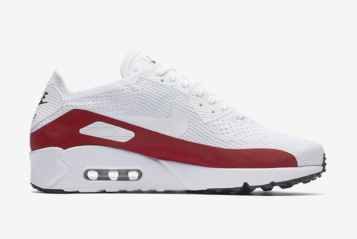 nike air max 90 ultra 2.0 flyknit white red